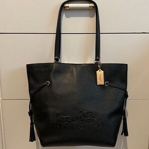 Black Leather Tote Bag